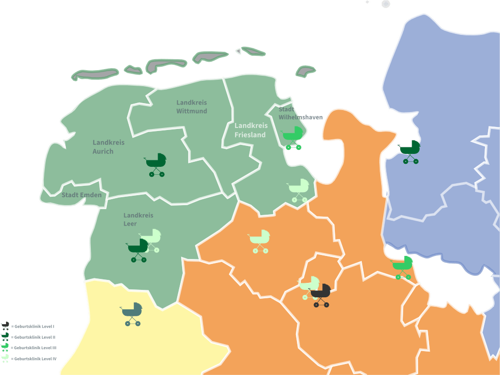 geburtskliniken versorgungsreion 6 weser ems