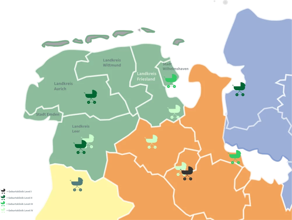 geburtskliniken versorgungsreion 6 weser ems